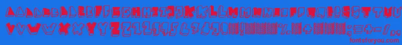 BalokBalokTakSempurna Font – Red Fonts on Blue Background