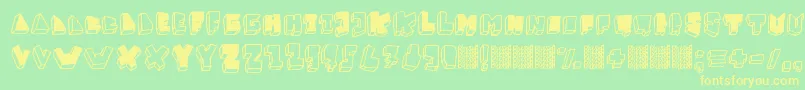 BalokBalokTakSempurna Font – Yellow Fonts on Green Background