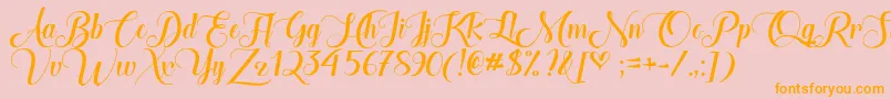 TheHeartOfEverythingDemo Font – Orange Fonts on Pink Background