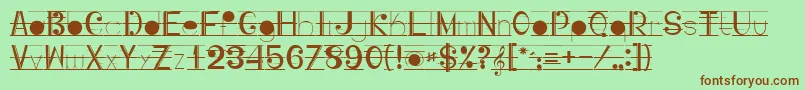 Musicografi Font – Brown Fonts on Green Background