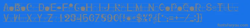 Fonte Musicografi – fontes cinzas em um fundo azul