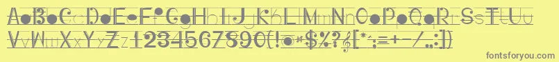 Musicografi Font – Gray Fonts on Yellow Background