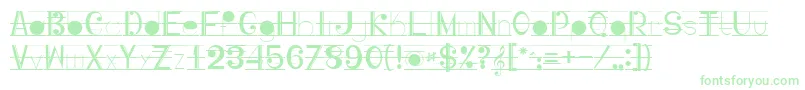 Musicografi Font – Green Fonts on White Background