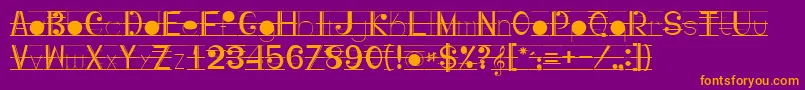 Musicografi Font – Orange Fonts on Purple Background