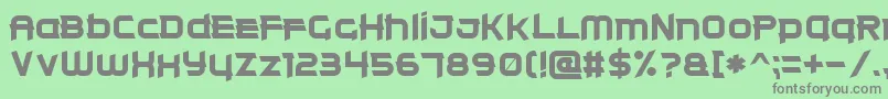 フォントClearMetal7 – 緑の背景に灰色の文字