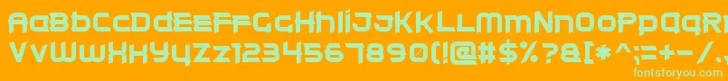 ClearMetal7 Font – Green Fonts on Orange Background