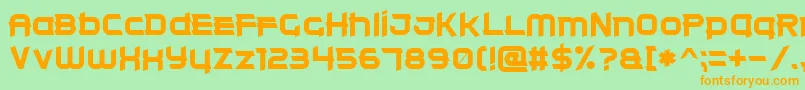 ClearMetal7 Font – Orange Fonts on Green Background
