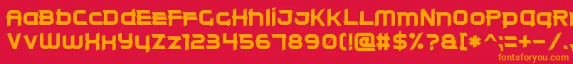 ClearMetal7 Font – Orange Fonts on Red Background