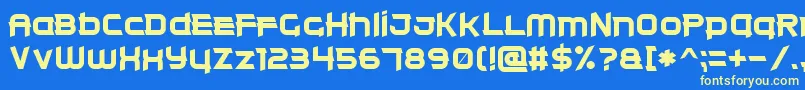 ClearMetal7 Font – Yellow Fonts on Blue Background