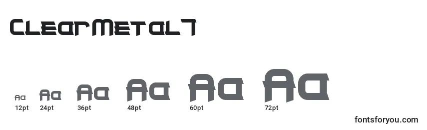 Размеры шрифта ClearMetal7