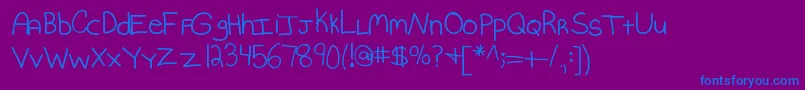 Kbmommydearest Font – Blue Fonts on Purple Background