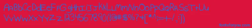 Kbmommydearest Font – Blue Fonts on Red Background