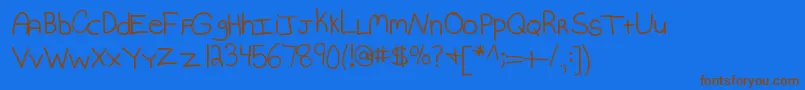 Kbmommydearest Font – Brown Fonts on Blue Background