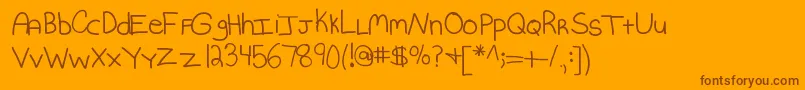 Kbmommydearest Font – Brown Fonts on Orange Background