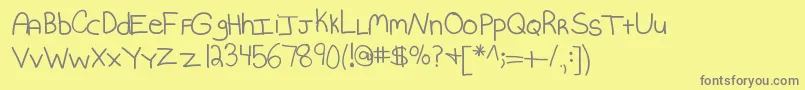 Kbmommydearest Font – Gray Fonts on Yellow Background