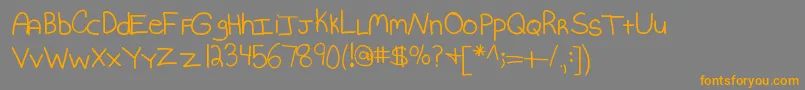 Kbmommydearest-Schriftart – Orangefarbene Schriften auf grauem Hintergrund