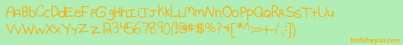 Kbmommydearest Font – Orange Fonts on Green Background