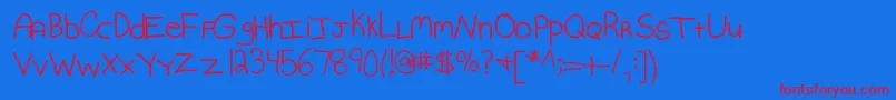 Kbmommydearest Font – Red Fonts on Blue Background