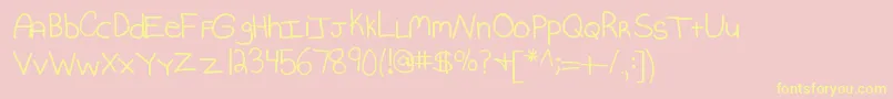 フォントKbmommydearest – 黄色のフォント、ピンクの背景