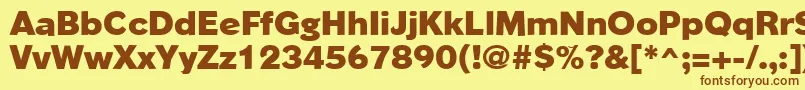 PhinsterheavyRegular Font – Brown Fonts on Yellow Background