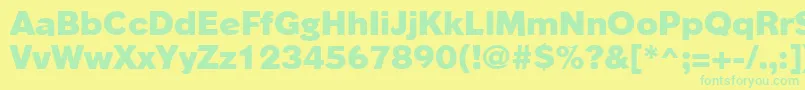 フォントPhinsterheavyRegular – 黄色い背景に緑の文字