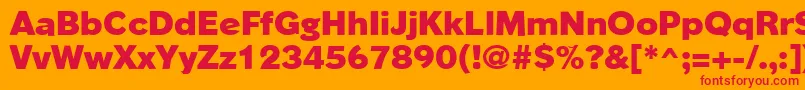 PhinsterheavyRegular Font – Red Fonts on Orange Background