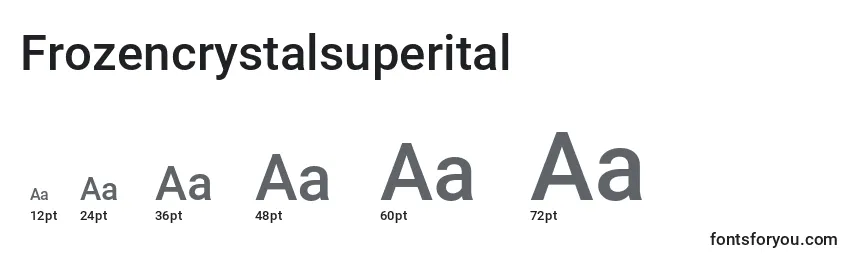 Размеры шрифта Frozencrystalsuperital