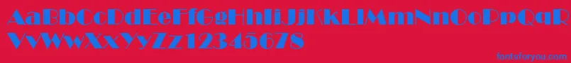 RoyaltonNormal Font – Blue Fonts on Red Background