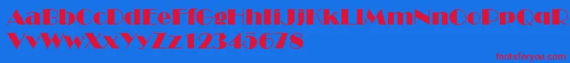 RoyaltonNormal Font – Red Fonts on Blue Background