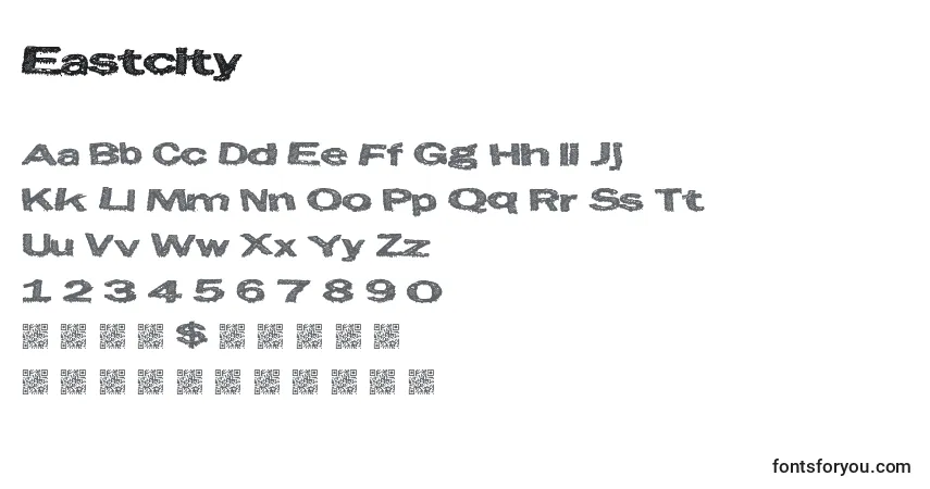 Schriftart Eastcity – Alphabet, Zahlen, spezielle Symbole