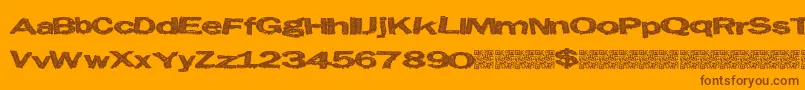 Eastcity Font – Brown Fonts on Orange Background