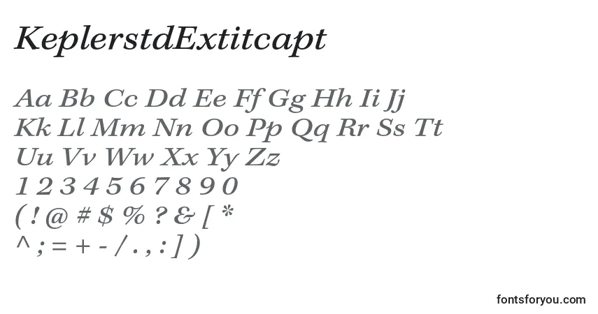 A fonte KeplerstdExtitcapt – alfabeto, números, caracteres especiais