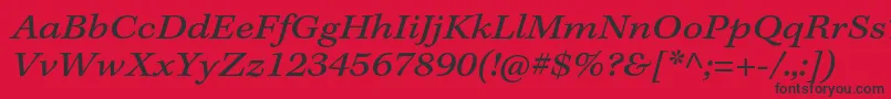 フォントKeplerstdExtitcapt – 赤い背景に黒い文字