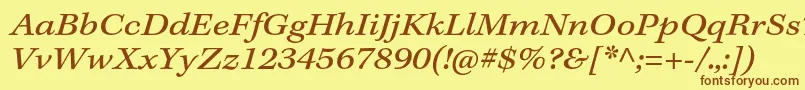 KeplerstdExtitcapt Font – Brown Fonts on Yellow Background