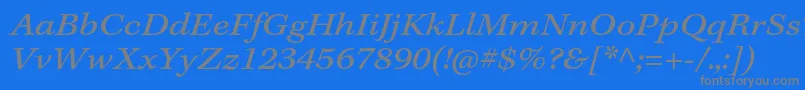フォントKeplerstdExtitcapt – 青い背景に灰色の文字