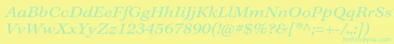 KeplerstdExtitcapt Font – Green Fonts on Yellow Background