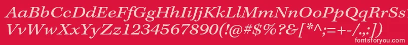 フォントKeplerstdExtitcapt – 赤い背景にピンクのフォント
