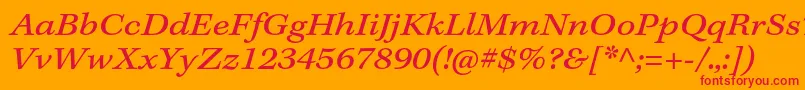 フォントKeplerstdExtitcapt – オレンジの背景に赤い文字