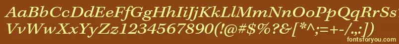 KeplerstdExtitcapt Font – Yellow Fonts on Brown Background