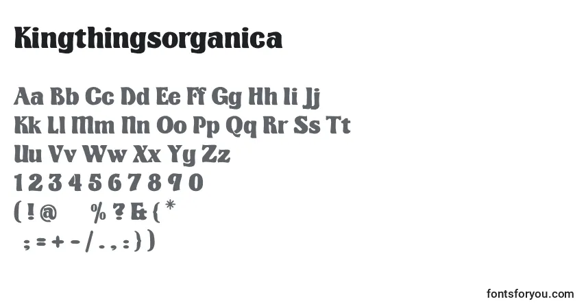 Kingthingsorganica-fontti – aakkoset, numerot, erikoismerkit
