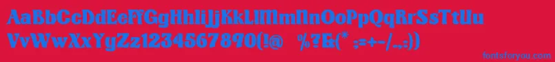 Kingthingsorganica Font – Blue Fonts on Red Background