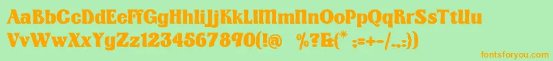 Kingthingsorganica Font – Orange Fonts on Green Background