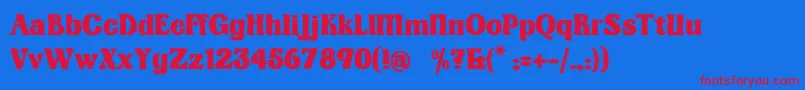 Kingthingsorganica Font – Red Fonts on Blue Background