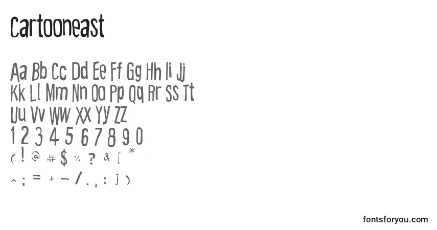 Schriftart Cartooneast (82866) – Alphabet, Zahlen, spezielle Symbole