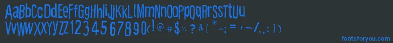Cartooneast Font – Blue Fonts on Black Background