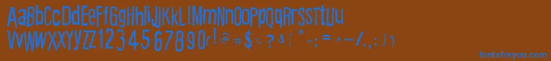 Cartooneast Font – Blue Fonts on Brown Background