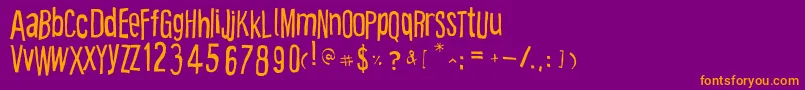 Cartooneast Font – Orange Fonts on Purple Background