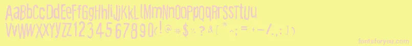 Cartooneast Font – Pink Fonts on Yellow Background