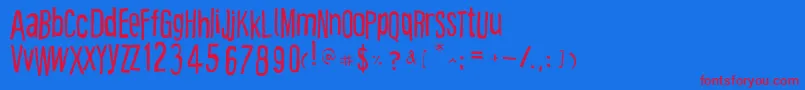 Cartooneast Font – Red Fonts on Blue Background