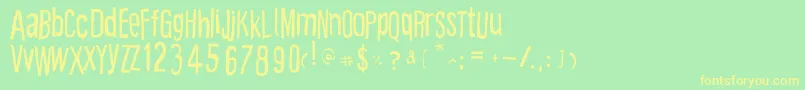Cartooneast Font – Yellow Fonts on Green Background